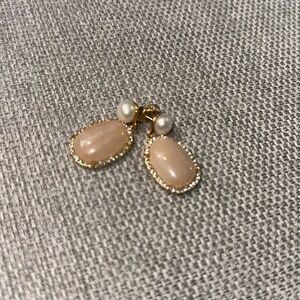 NWOT NEW J. CREW pearl semi precious stone quartz earrings